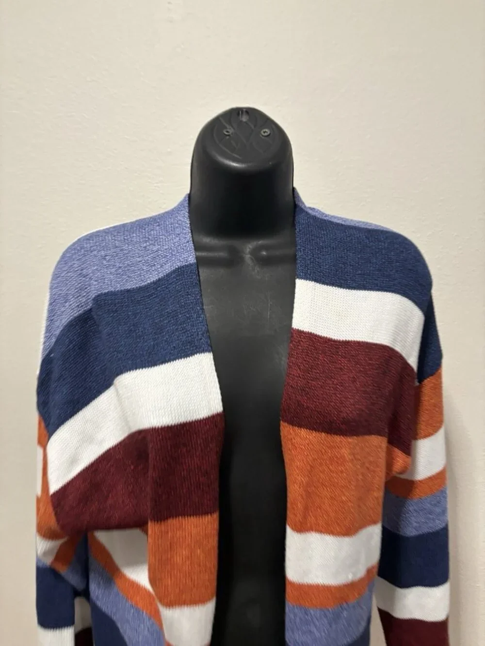 Ecowish Cardigan Sweater Women Small Open Front Color Block Knit